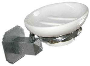 X55-036 Soap Dish & Holder on Square Rose White/Patine