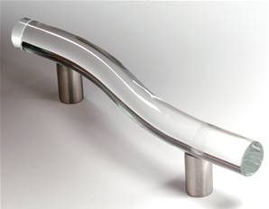 X49-060 Curved Cylinder Pull Frosted Crystal