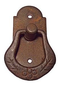 Ferramenta 63-861 Cabinet Ring Pull on Plate Antique Grey Iron