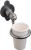 X55-046 Smooth Soap Dish & Holder on Decorative Rose White/Patine